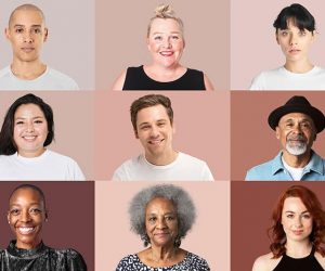 Diverse,Happy,People,Closeup,Portrait,On,Brown,Background,Collection